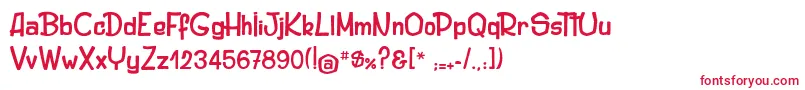 OriginalWoody Font – Red Fonts on White Background