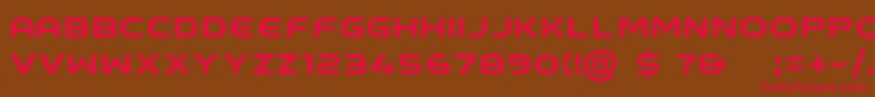 フォントGroundcontrolFreeForPersonalUseOnly – 赤い文字が茶色の背景にあります。