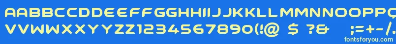 フォントGroundcontrolFreeForPersonalUseOnly – 黄色の文字、青い背景