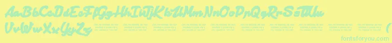 ManhattanAvenue Font – Green Fonts on Yellow Background