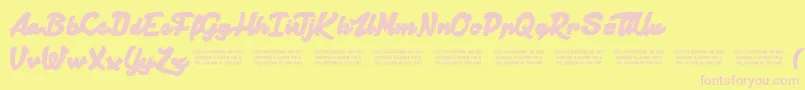 Fonte ManhattanAvenue – fontes rosa em um fundo amarelo