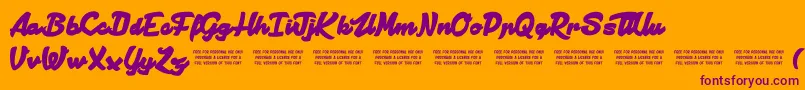 ManhattanAvenue Font – Purple Fonts on Orange Background