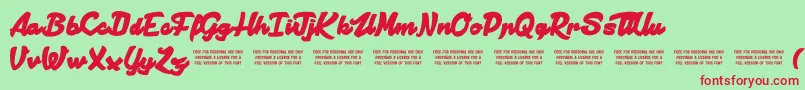 ManhattanAvenue Font – Red Fonts on Green Background