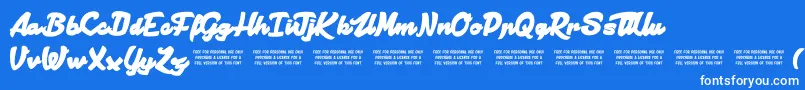 ManhattanAvenue Font – White Fonts on Blue Background