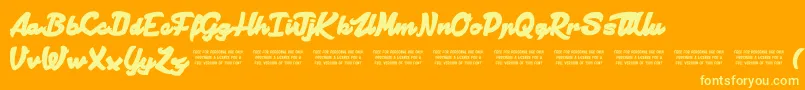 Weitere Informationen zur ManhattanAvenue-Schriftart ManhattanAvenue-Schriftart – Gelbe Schriften auf orangefarbenem Hintergrund