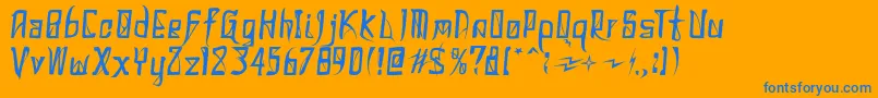 フォントDonaldoRegrecka – オレンジの背景に青い文字