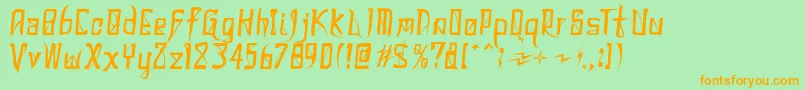 DonaldoRegrecka Font – Orange Fonts on Green Background