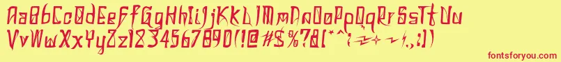 DonaldoRegrecka Font – Red Fonts on Yellow Background