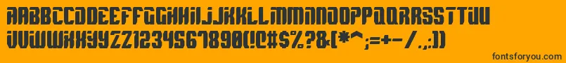Spyh-Schriftart – Schwarze Schriften auf orangefarbenem Hintergrund