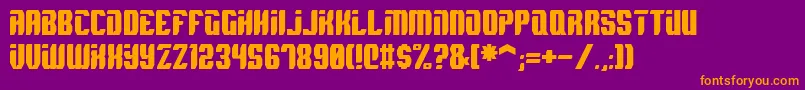 フォントSpyh – 紫色の背景にオレンジのフォント