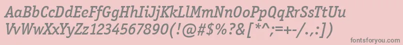 OfficinaSerItcMediumItalic Font – Gray Fonts on Pink Background