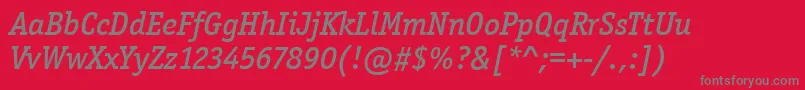 fuente OfficinaSerItcMediumItalic – Fuentes Grises Sobre Fondo Rojo