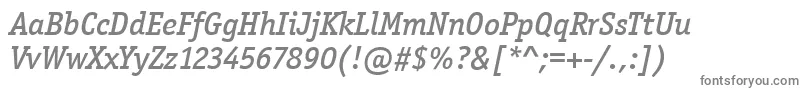 フォントOfficinaSerItcMediumItalic – 灰色のフォント