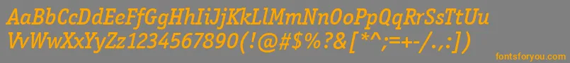 OfficinaSerItcMediumItalic Font – Orange Fonts on Gray Background