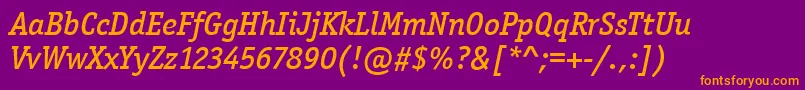 fuente OfficinaSerItcMediumItalic – Fuentes Naranjas Sobre Fondo Morado