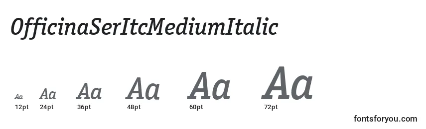 OfficinaSerItcMediumItalic Font Sizes