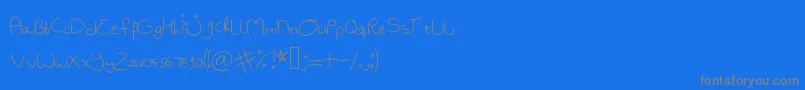 Badhandwriting1-Schriftart – Graue Schriften auf blauem Hintergrund