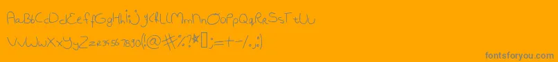 Badhandwriting1-Schriftart – Graue Schriften auf orangefarbenem Hintergrund