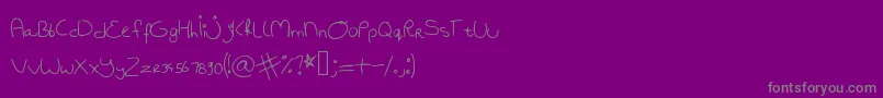 Badhandwriting1 Font – Gray Fonts on Purple Background