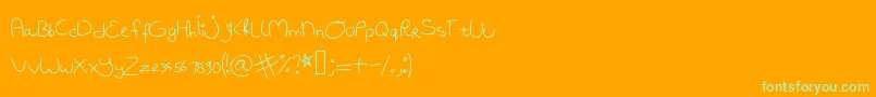 Badhandwriting1-Schriftart – Grüne Schriften auf orangefarbenem Hintergrund