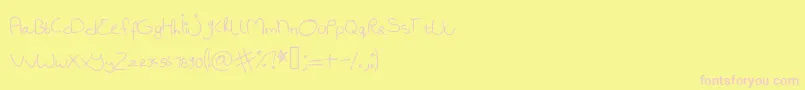 Fonte Badhandwriting1 – fontes rosa em um fundo amarelo