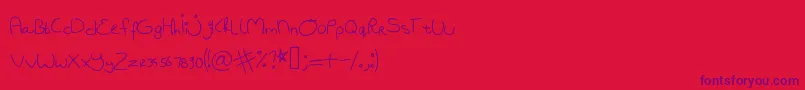 Badhandwriting1 Font – Purple Fonts on Red Background