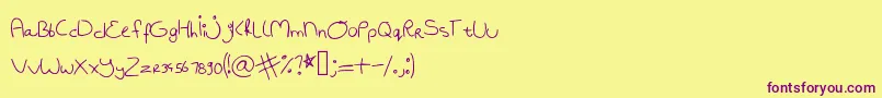 Fonte Badhandwriting1 – fontes roxas em um fundo amarelo