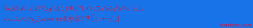 Шрифт Badhandwriting1 – красные шрифты на синем фоне