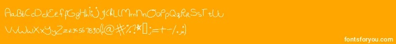 Fonte Badhandwriting1 – fontes brancas em um fundo laranja