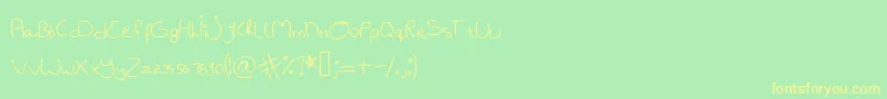 Fonte Badhandwriting1 – fontes amarelas em um fundo verde