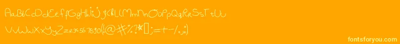 Badhandwriting1-Schriftart – Gelbe Schriften auf orangefarbenem Hintergrund