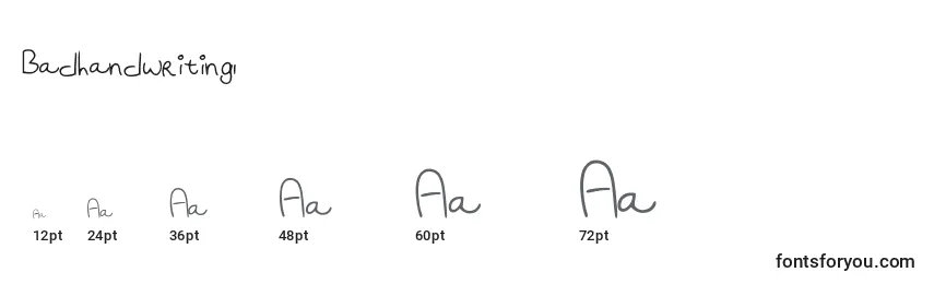 Badhandwriting1 Font Sizes
