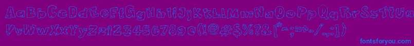 PetShop-Schriftart – Blaue Schriften auf violettem Hintergrund