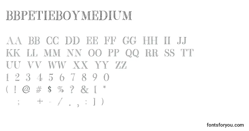 Schriftart BbPetieBoyMedium – Alphabet, Zahlen, spezielle Symbole