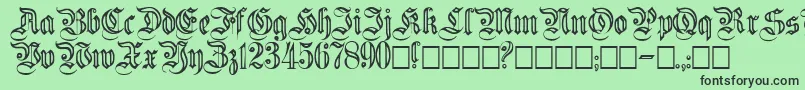 Шрифт Flutedgermanica – чёрные шрифты на зелёном фоне