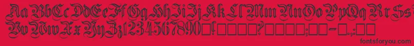 Flutedgermanica Font – Black Fonts on Red Background