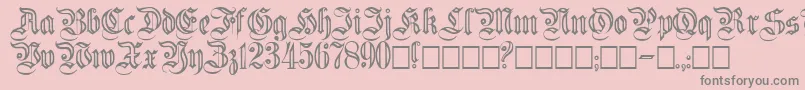Flutedgermanica-Schriftart – Graue Schriften auf rosa Hintergrund