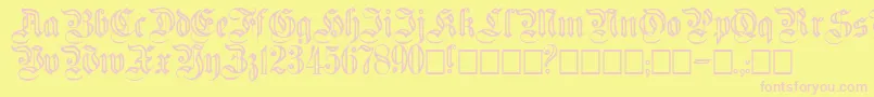 Flutedgermanica Font – Pink Fonts on Yellow Background