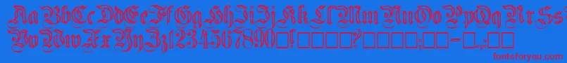 Flutedgermanica Font – Red Fonts on Blue Background