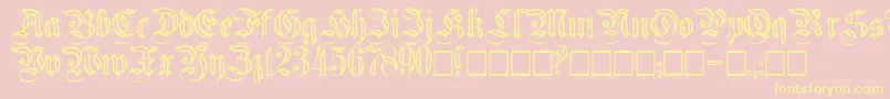 Flutedgermanica Font – Yellow Fonts on Pink Background