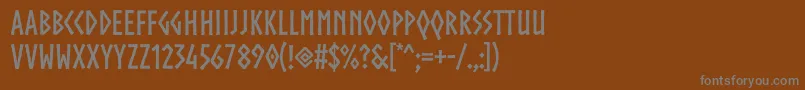 フォントNorsebold – 茶色の背景に灰色の文字