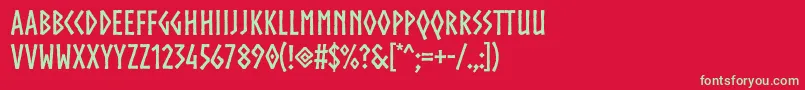 フォントNorsebold – 赤い背景に緑の文字