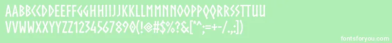 フォントNorsebold – 緑の背景に白い文字