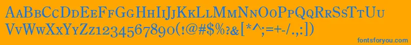 CenturyOldStyleCapsRegular Font – Blue Fonts on Orange Background