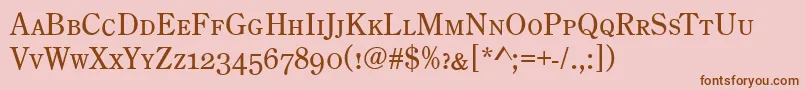 Police CenturyOldStyleCapsRegular – polices brunes sur fond rose