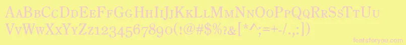 CenturyOldStyleCapsRegular Font – Pink Fonts on Yellow Background