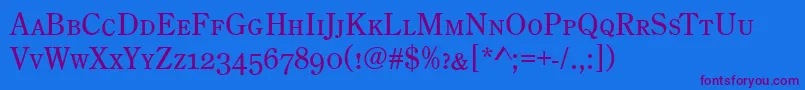 CenturyOldStyleCapsRegular Font – Purple Fonts on Blue Background