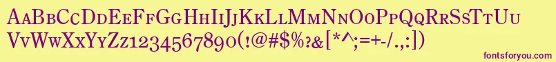 CenturyOldStyleCapsRegular Font – Purple Fonts on Yellow Background
