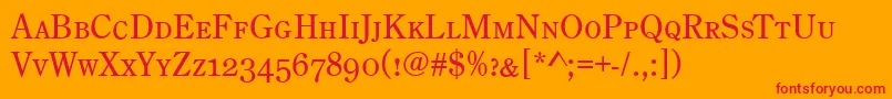 CenturyOldStyleCapsRegular Font – Red Fonts on Orange Background