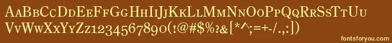 CenturyOldStyleCapsRegular Font – Yellow Fonts on Brown Background